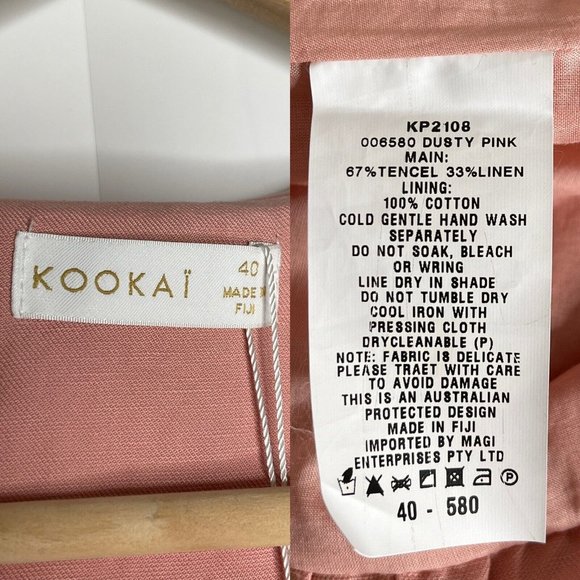 SOLD Kookai Dusty Pink Solace Jumpsuit Size 40 Tencel Linen Blend Collared - Picture 12 of 16